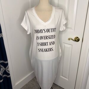 ILLord 2x White Graphic T-Shirt Dress